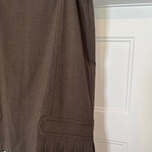 Vintage Y2K Studio M Brown Pleated Lined Mini Skirt Sz 14 – Preppy Academia Nord - Picture 3 of 8